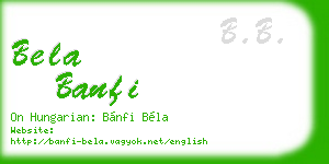 bela banfi business card