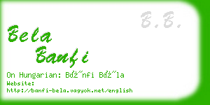 bela banfi business card